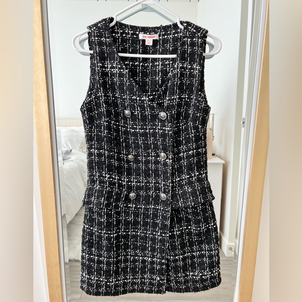 Joe Fresh Black and White Textured Dress